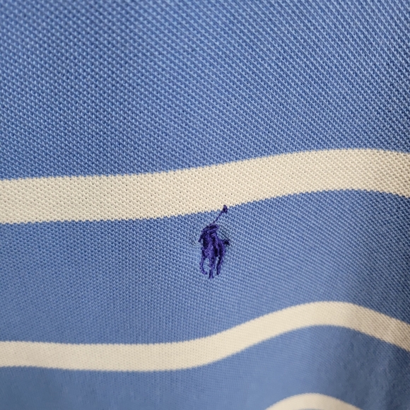 Blue and white striped Polo by Ralph Lauren L Blue and white striped Polo by Ralph Lauren L